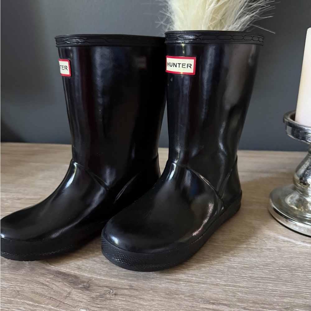 Hunter Kids Black Rain Boots